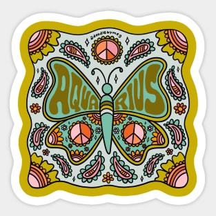 Aquarius Butterfly Sticker